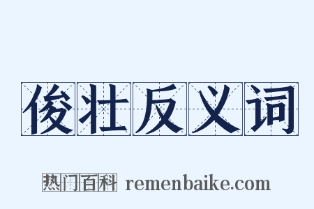 俊壮反义词是什么意思的图片